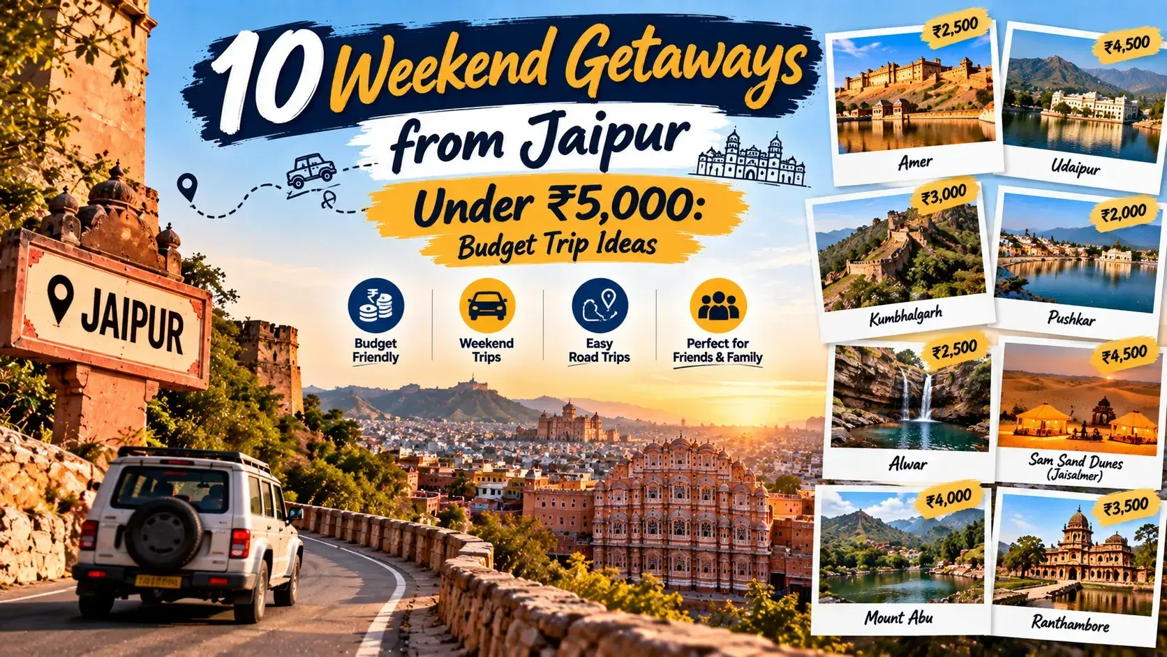 Budget-friendly weekend getaway from Jaipur through Rajasthan, India