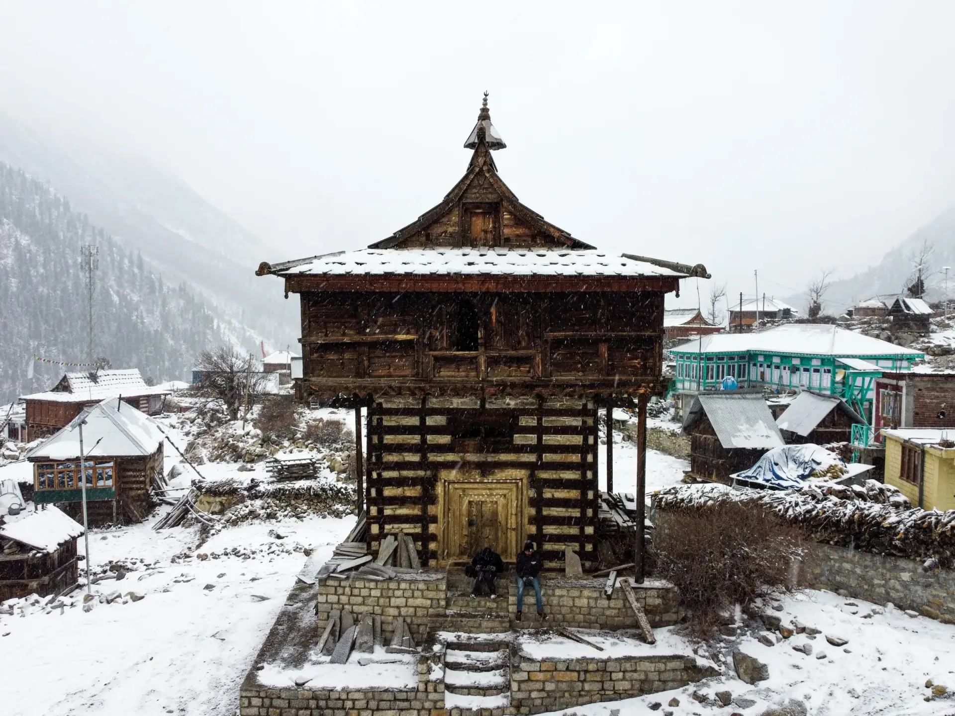Winter Temple in Tirthan Valle