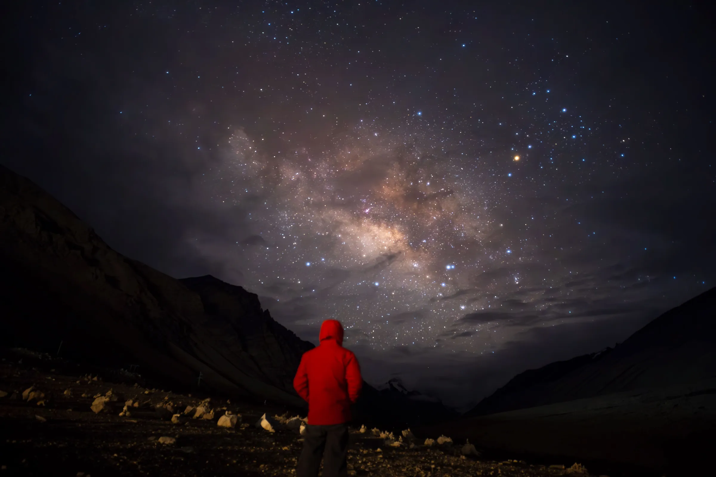 Stargazing beneath the dark Himalayan sky