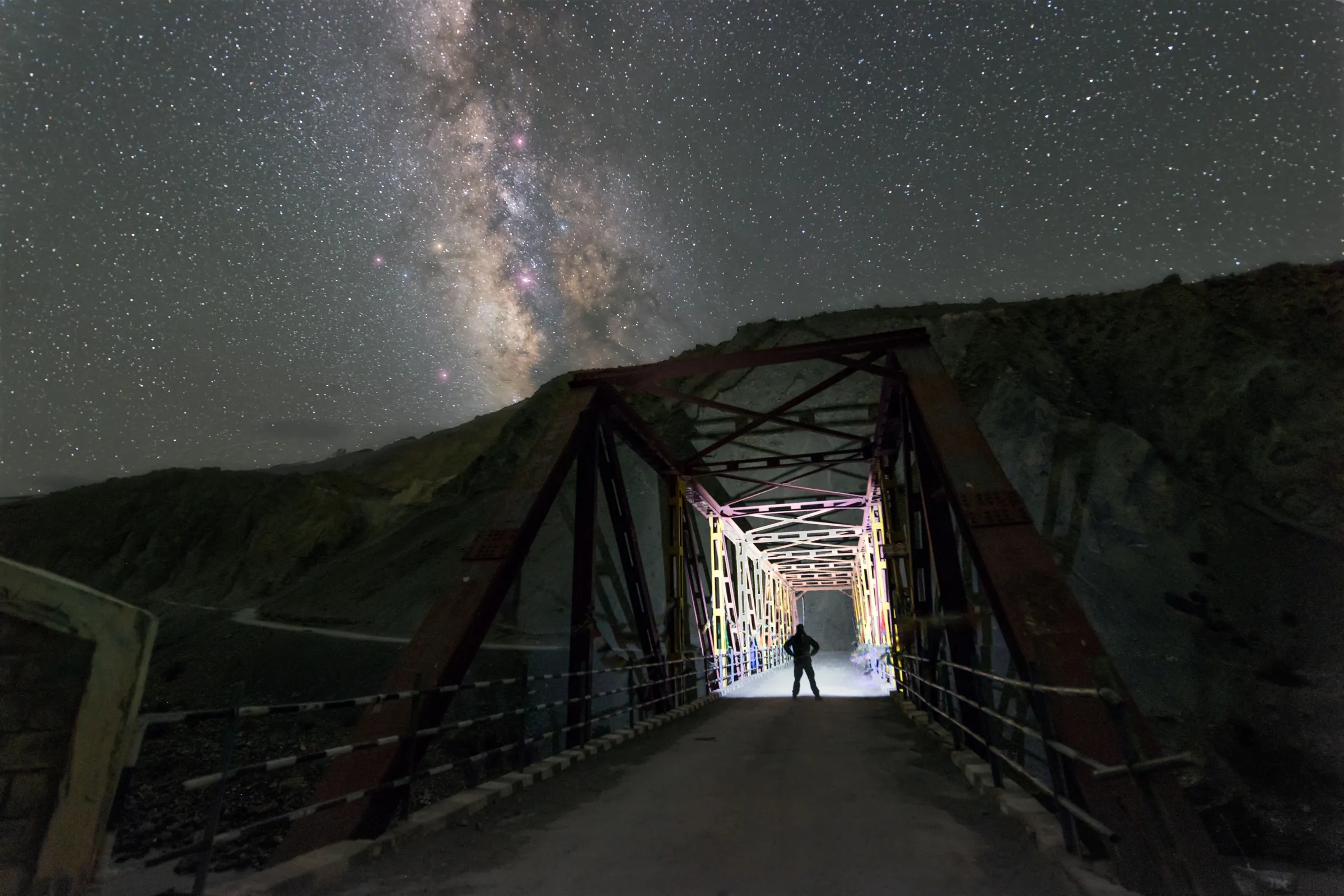 Mountain camping beneath the Milky Way
