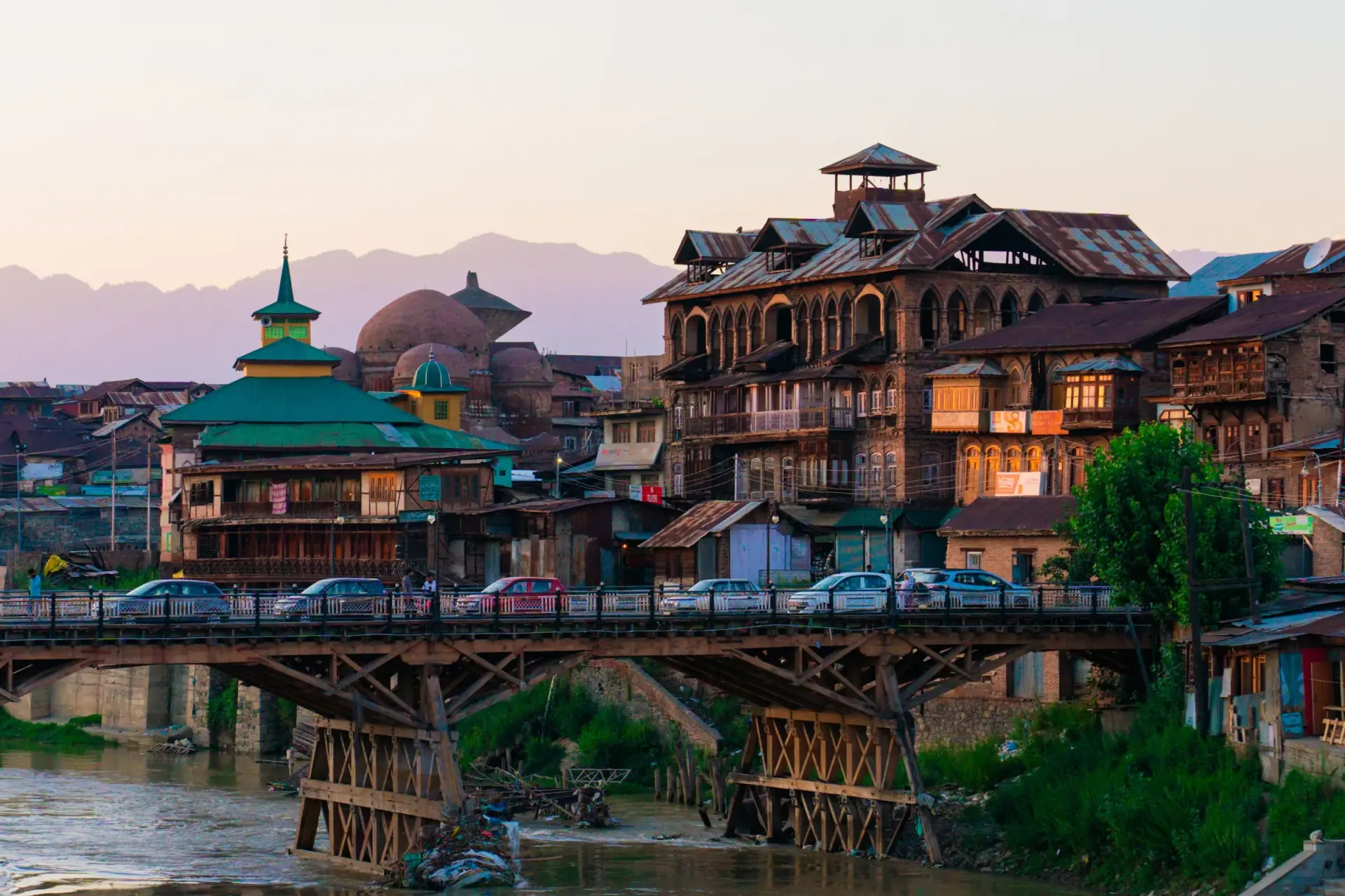 Traditional Houseboats on Dal Lake